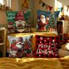 Festive Christmas Pillow Covers Cartoon Sofa Decorative Home Doublesided Printing Short Plush Cute Cushion Cover