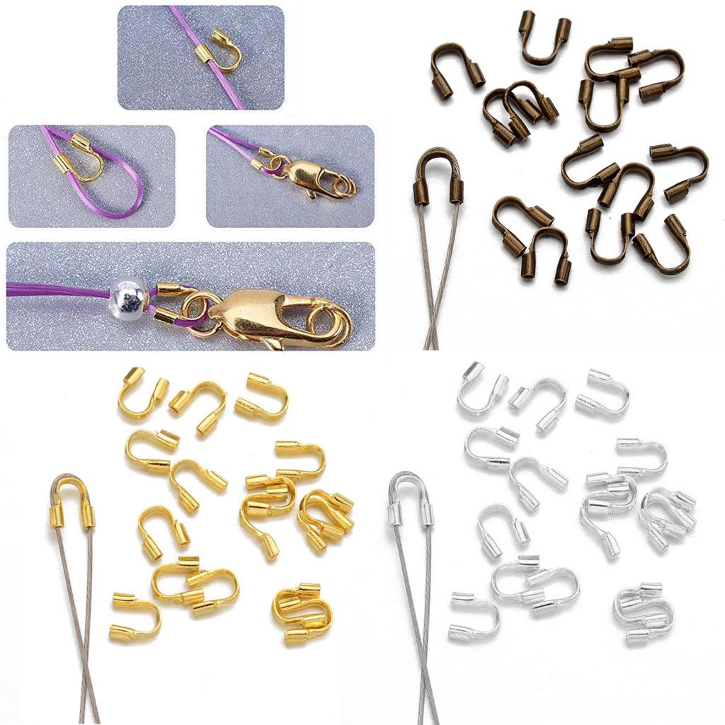 100x U Shape Accessories Wire and Thread Protectors Loops for DIY Jewelry Making