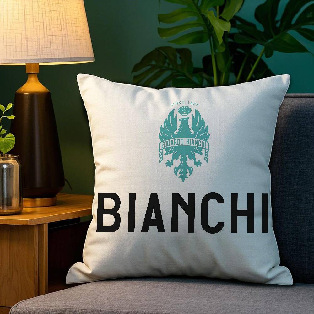 Luxury BBianchi Logo Pillow Case Sofa Living Room Bedroom Doublesided Printing Square Cushion Nap Time Pillow Case