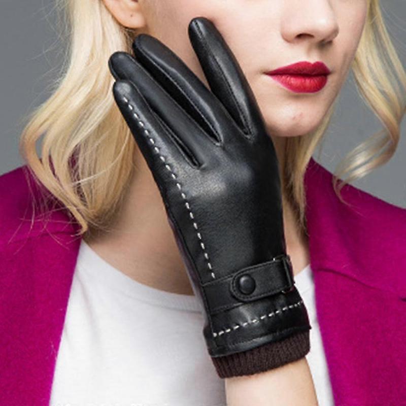 Winter Leather Gloves For Women, Touchscreen Texting Thick Gloves