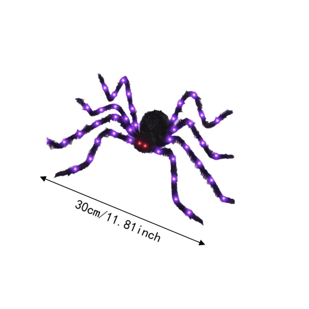 Furry Texture Halloween Light Up Spider Decoration Giant Spider Prop Indoor Outdoor Decor
