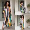 European-American Cotton Print Loose Plus Size Long Dress Beach Cover-Up Robe Style