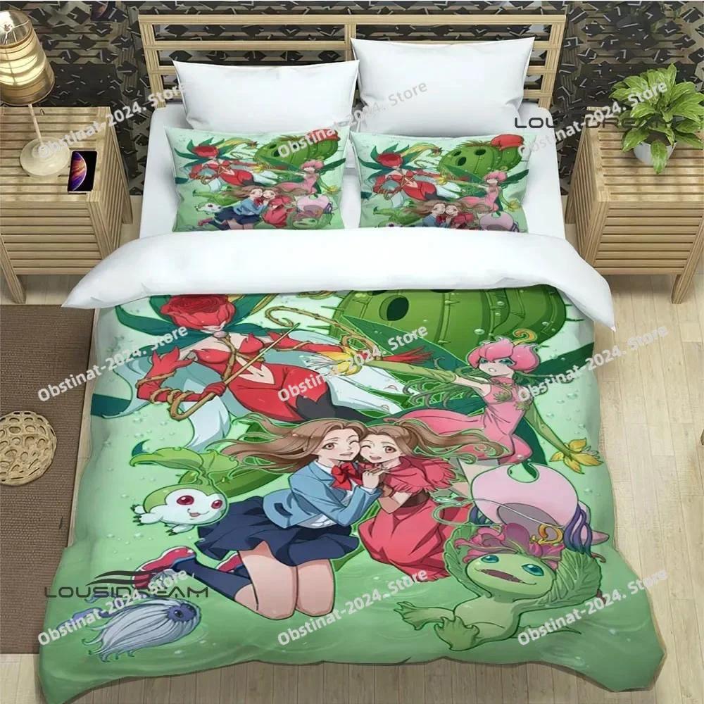 Digimon Cartoon Bedding Set Duvet Cover Full Queen King Size Pillowcase Bed Printed Bed Set Aldult Kid Bedroom Single Twin