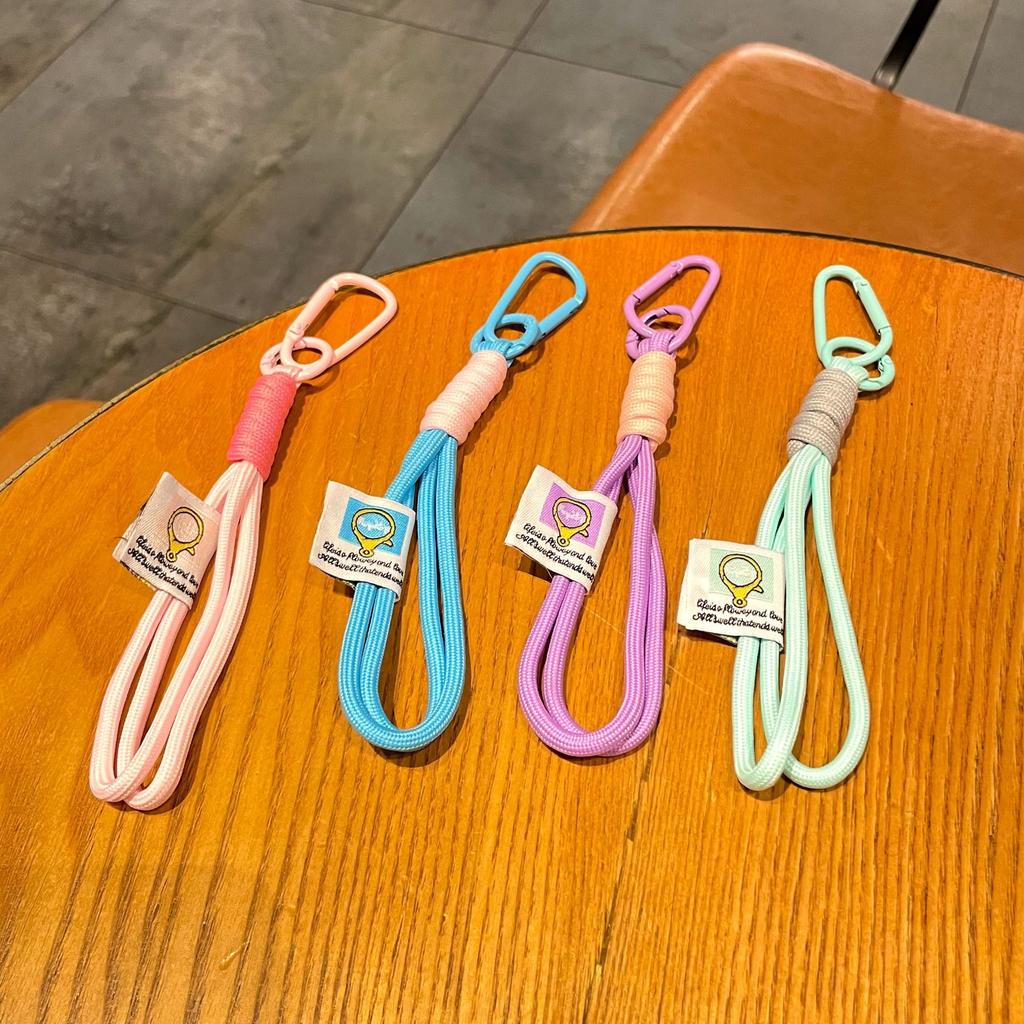Simple Vent Corde Tissée à la Main Couleur Contrastante Cordon Porte-Clés Étui pour Téléphone Portable Corde à Main Portable Diy Tendance Niche Pendentif