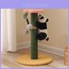 Wooden Cat Tree And Scratching Board With Bamboo Elements For Indoor Play