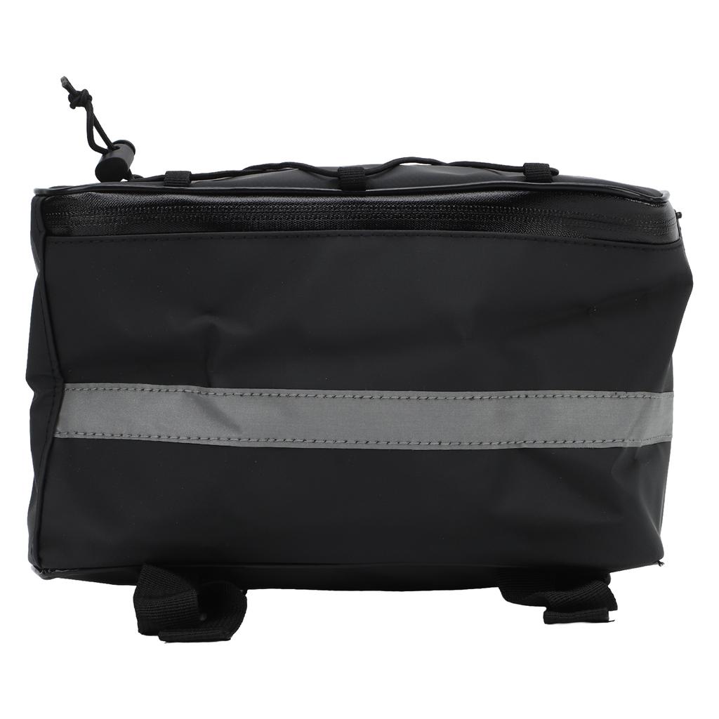 Bike Rear Rack Bag Waterproof Reflective Large Capacity Bicycle Back Rack Carrier with Rain Cover for Outdoor Cycling