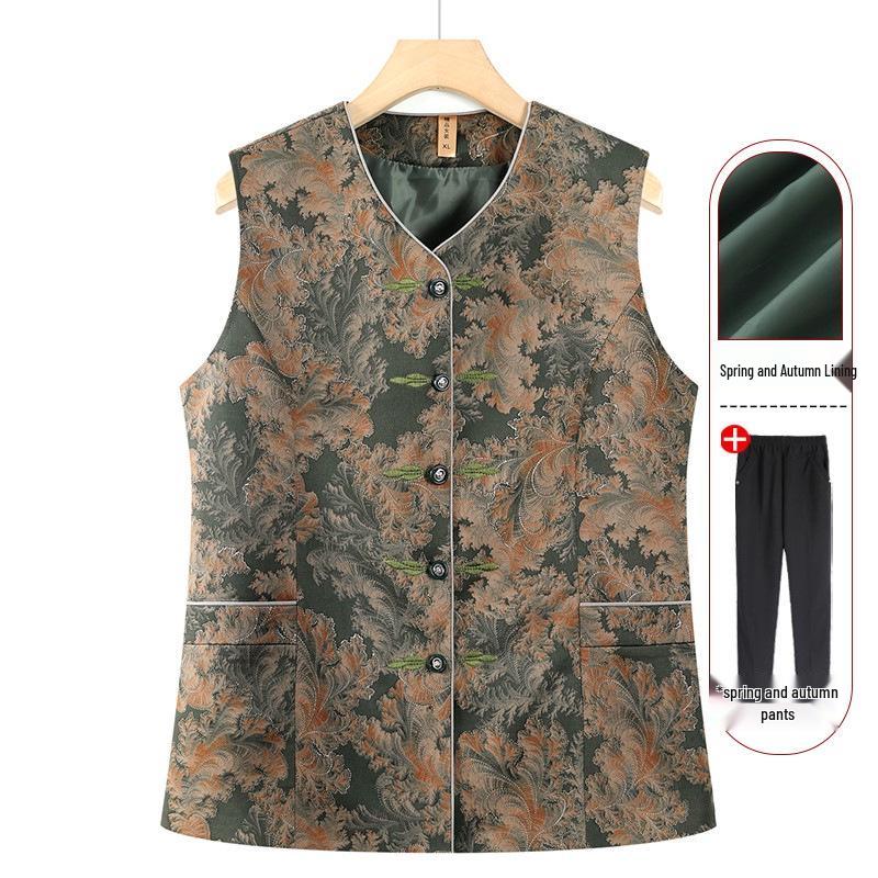 Grandma's Lightweight Autumn Vest for Middle-Aged & Elderly Women - Sleeveless Jacket for Spring & Fall