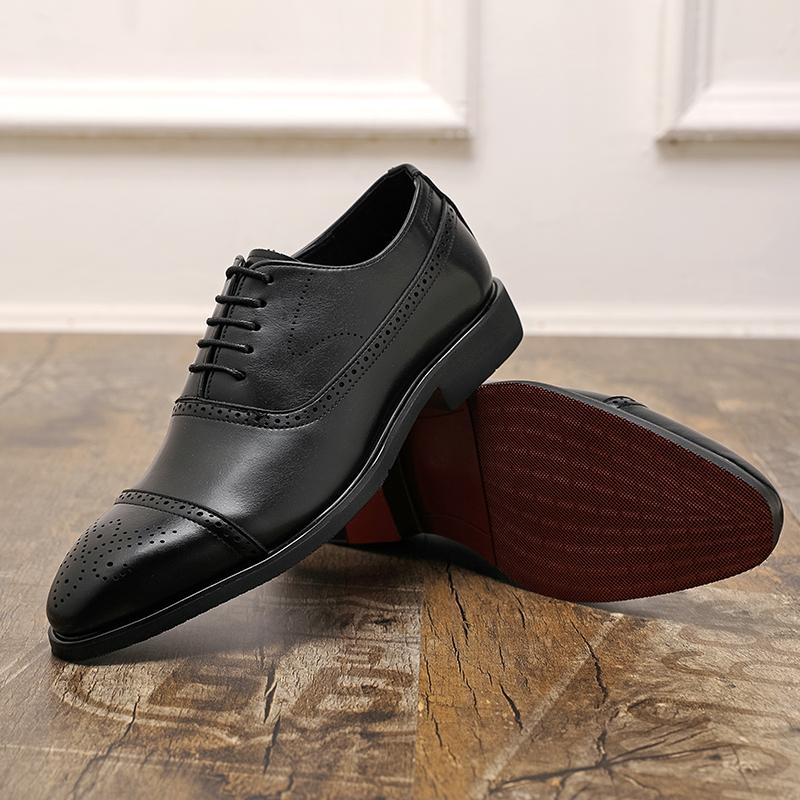 Fashion Size38-48 Vintage Men Business Formal Shoes Men Lace-up Business Office High-quality Brogue Leather Shoes Wedding Banquet Shoes