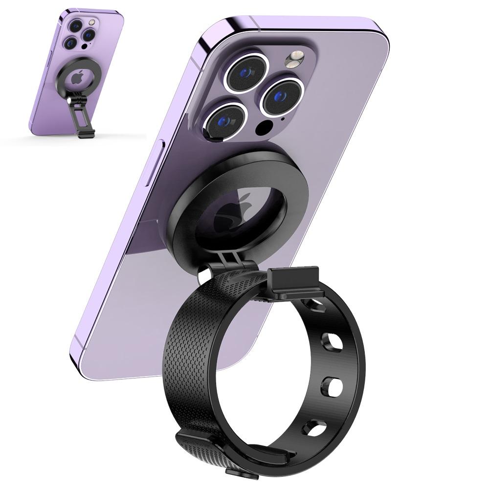 Oatsbasf Magnetic Phone Holder with Silicone Strap Strong Magnets for iPhone 17 16 15 Samsung Stand for Pram Golf Cart