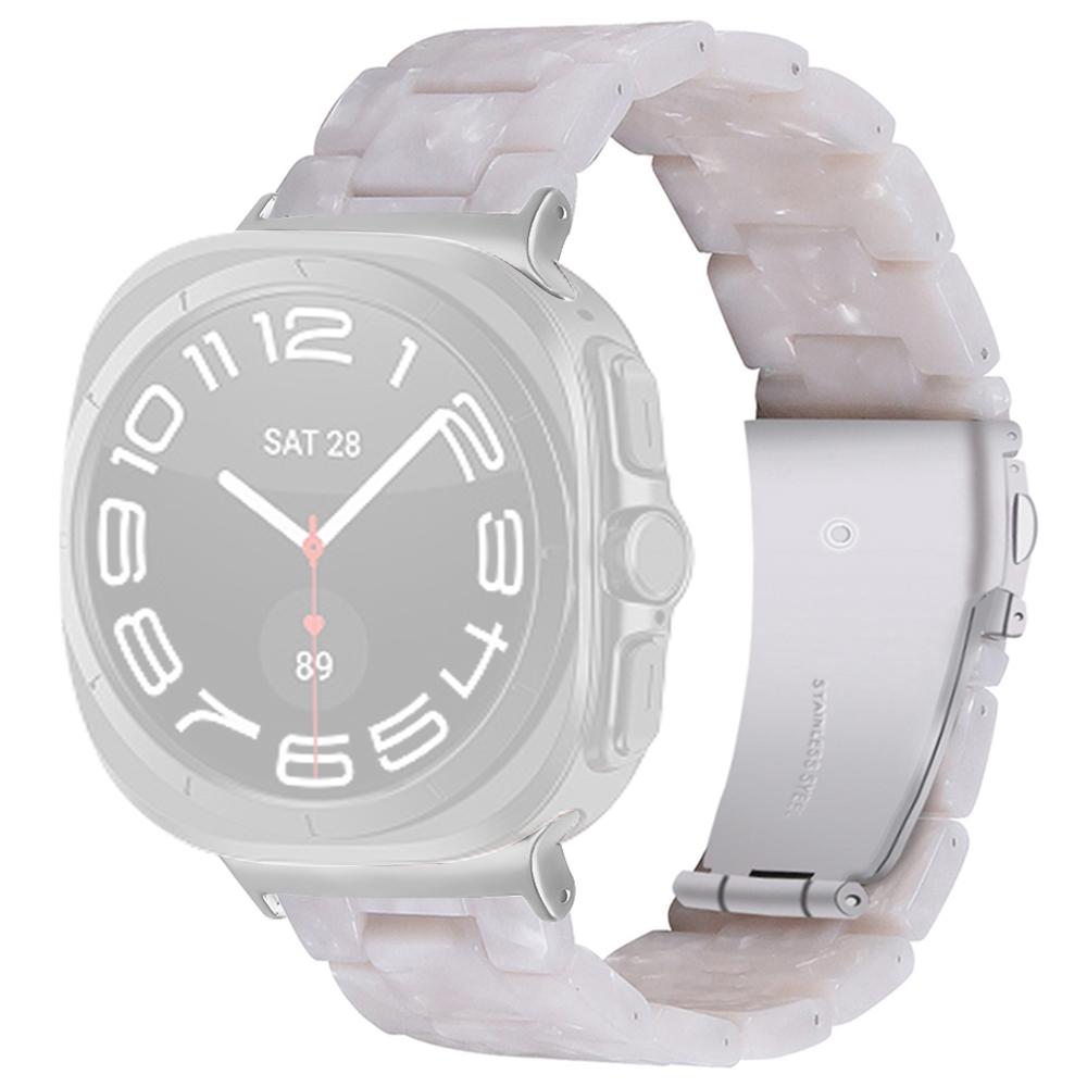 

Acrylic Resin Band for Samsung Galaxy Watch8 44mm/40mm/Watch8 Classic 46mm Adjustable Wrist Strap Pearly White
