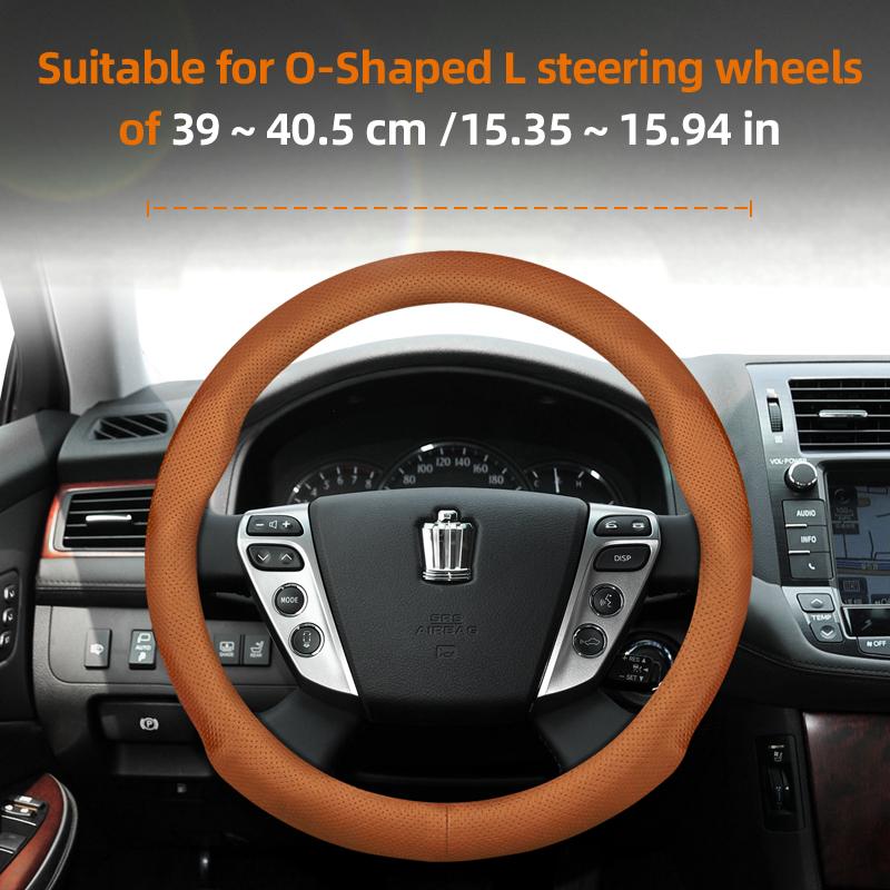 Suitable for Toyota Crown Ultra-Thin Breathable Leather Steering Wheel Cover Suitable for Royal Saloon Athlete Majesta Hybrid Crossover Sport