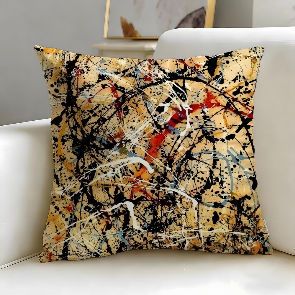 classic painter Jackson Pollock Cushion Cover Soft & Easy-Wash Pillow Case – Versatile for Couch, Bed, Travel and Office