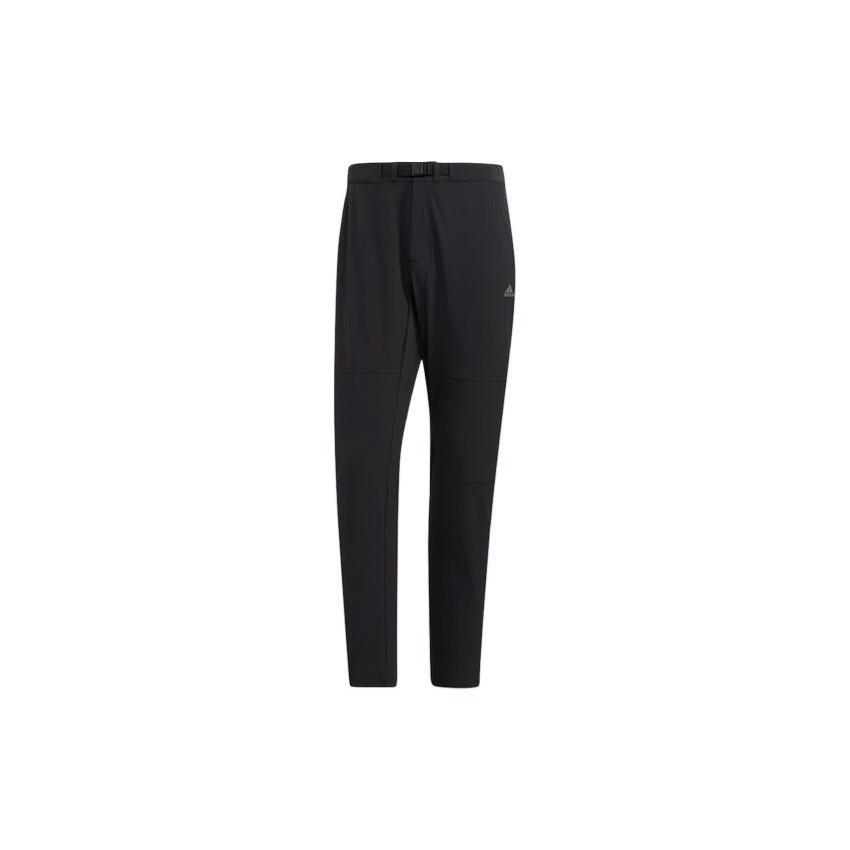 Men s adidas Solid Color Embroidered Logo Mid Waist Lacing Straight Sports Pants/Trousers/Joggers Black HN2061 XXL