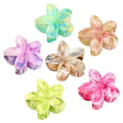 1 pièce Grandes Pinces à Cheveux Fleurs Arc-en-ciel 3 pouces Grandes Pinces à Cheveux Pinces en Plastique Mâchoires à Cheveux Mode Accessoires pour Cheveux Femmes Filles