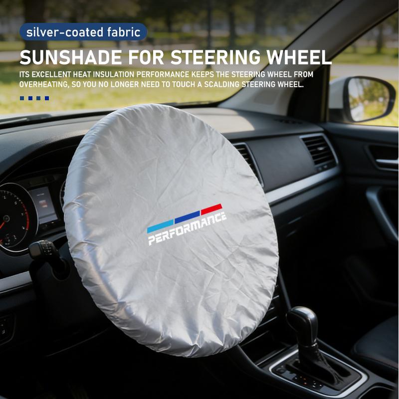 AAAQO1 Car Steering Wheel Sun Shade Cover Silver Coated Cloth Heat Protection For BMW Performance E91 X5 E70 F11 E30 F31 X3 F25 F32 x7