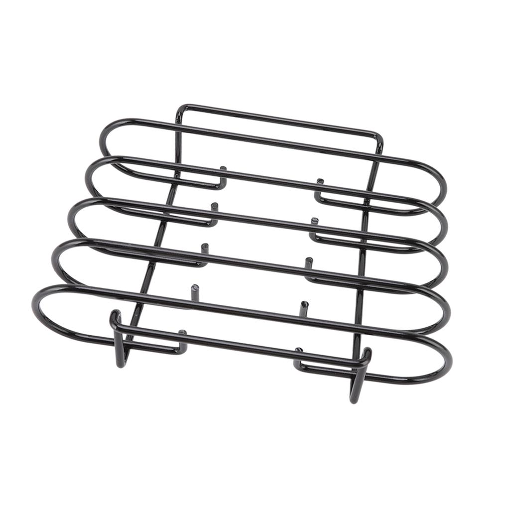 Rib Rack 4 Rows Capacity Compact Portable Iron Material Black Durable Reusable Barbecue Standing