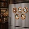 Halloween Party Kitchen Accessories Vintage Ghost Fridge Magnet, Retro Gold Frame Refrigerator Decoration Decorative Magnetic Photo Frames with Strong