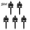 Witch Hat Flower Pot Decor 5Pcs Halloween Planter Stakes, Acrylic Garden Sign for Outdoor Yard Lawn Backyard, Unique Gifts Gardeners Ghost House Black
