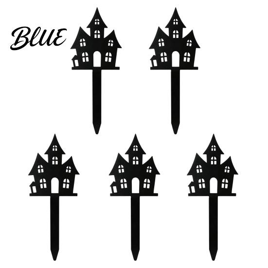 Witch Hat Flower Pot Decor 5Pcs Halloween Planter Stakes, Acrylic Garden Sign for Outdoor Yard Lawn Backyard, Unique Gifts Gardeners Ghost House Black