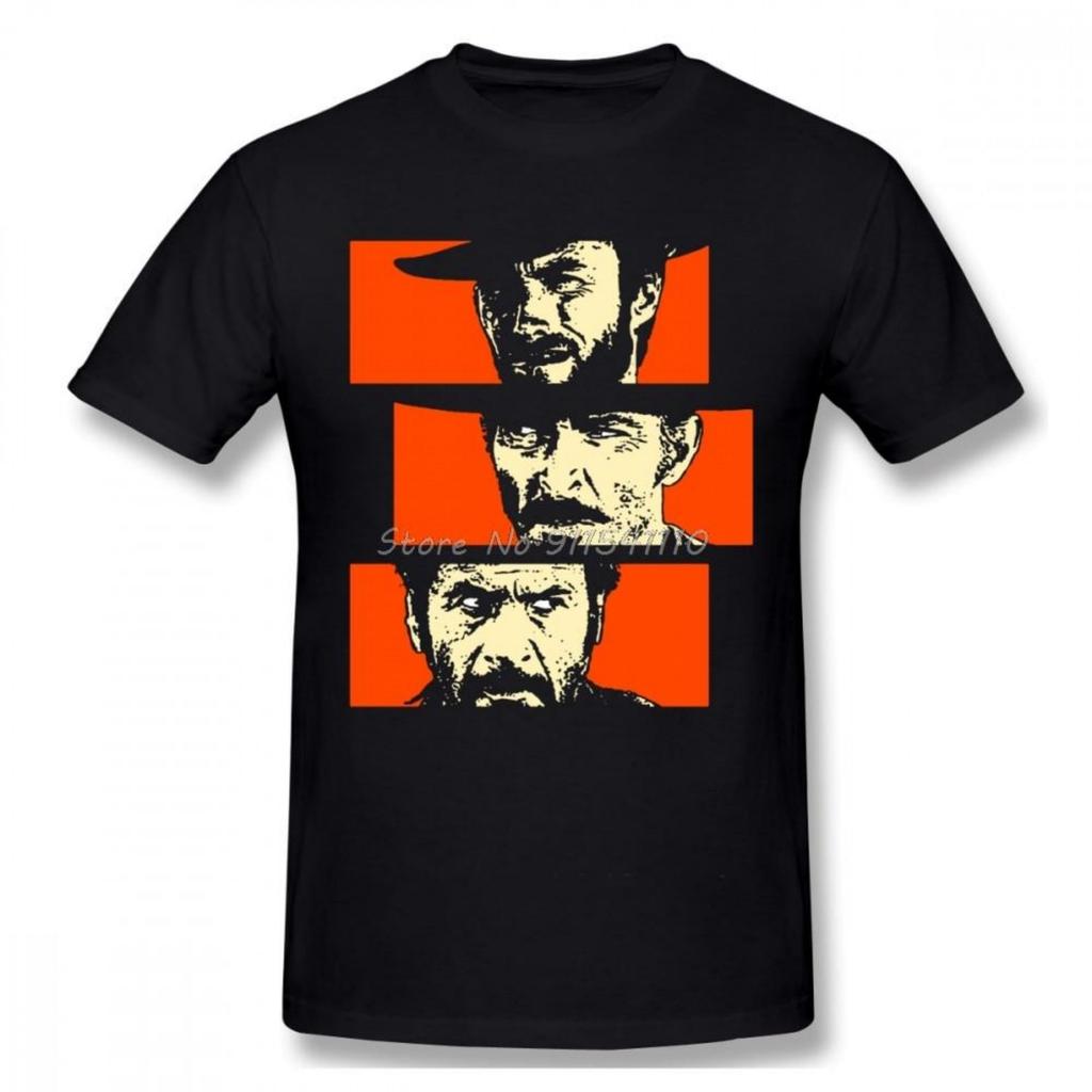 The Good The Bad And Ugly Angel Eyes Tuco Cowboy T Shirt Male Quality Il Buono Brutto Cattivo O-neck TShirt