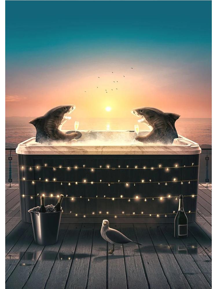 Fantasy Animals Lion Wolf Eagle Bear Tiger Urban Jungle Poster Canvas Painting Vintage Nordic Wall Art Living Room Home Decor