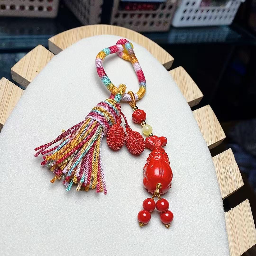 

Cinnabar Red Pixiu Tassel Keychain - Personalized Birth Year Ornament Unisex Keychain