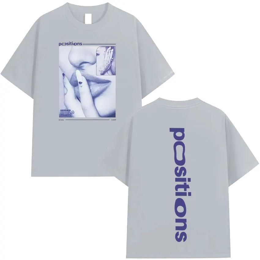 

2026 Ariana Grande Positions Album Double Sided Print T Shirts Hipster Men Women Harajuku Fashion Clothing T-shirt Cozy Cotton Tshirt XXXL червоний