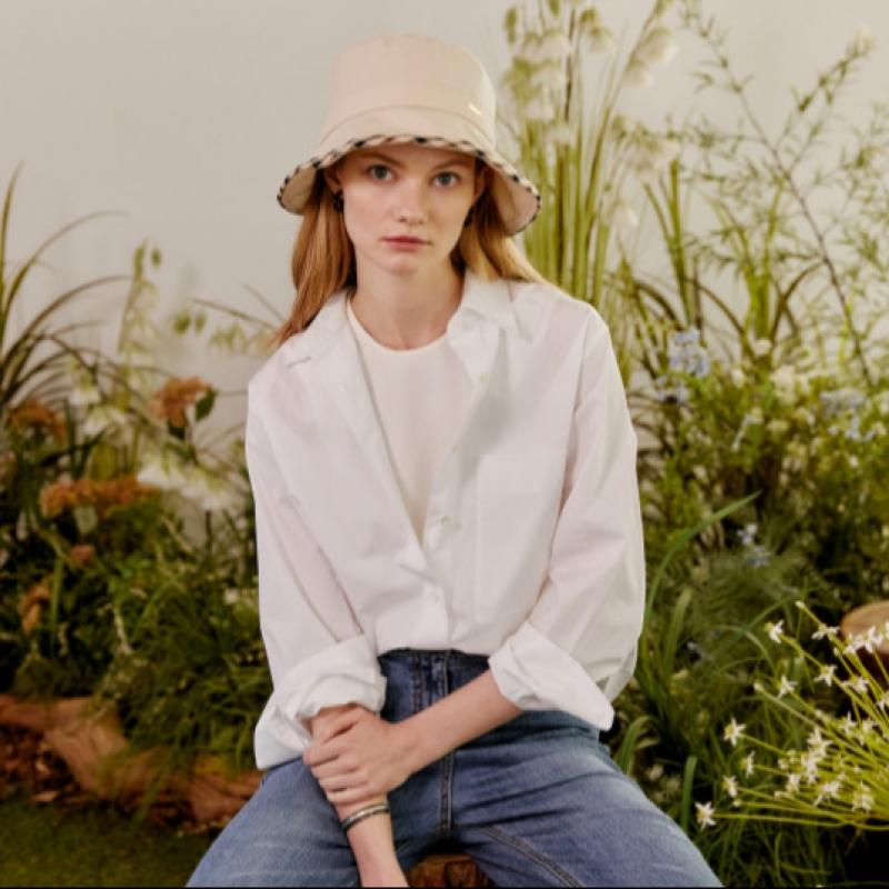 Daks Ivory Check Bicolor Cotton Linen Bucket Hat Dbhe3e123i2