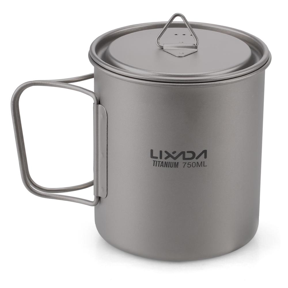 Lixada Ultralight Titanium Cup Outdoor Portable 300ml/350ml/420ml/550ml/650ml Camping Picnic Water Cup