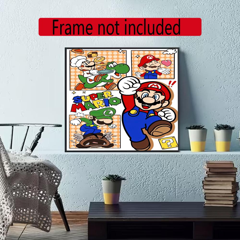Mario 5D Diy Diamond Painting Round Diamond Mosaic Suitable For Beginners Diamond Painting Rhinestones Gift Frameless