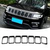 7x Black Front Grille Grill Erts Cover Frame Trim Kit for Jeep Compass 2017+