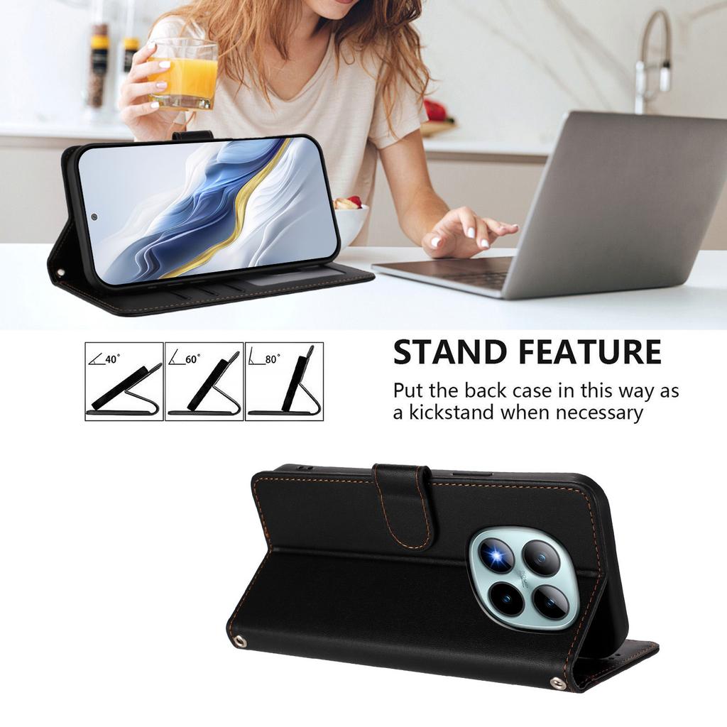 For Xiaomi Redmi Note 15 Pro+ 5G Wallet Case with Wrist Strap Love Cat Pattern Imprint Leather Phone Cover