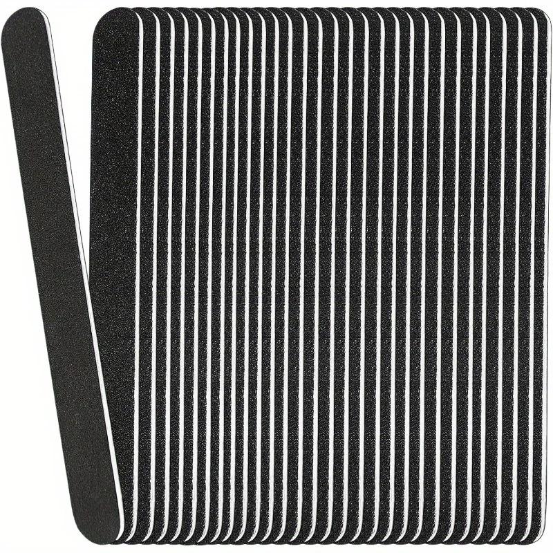 

10 шт. Профессиональная черная/серая пилка для ногтей 100 180 со съемной наждачной бумагой и металлической ручкой для маникюра, прямая шлифовальная пилка