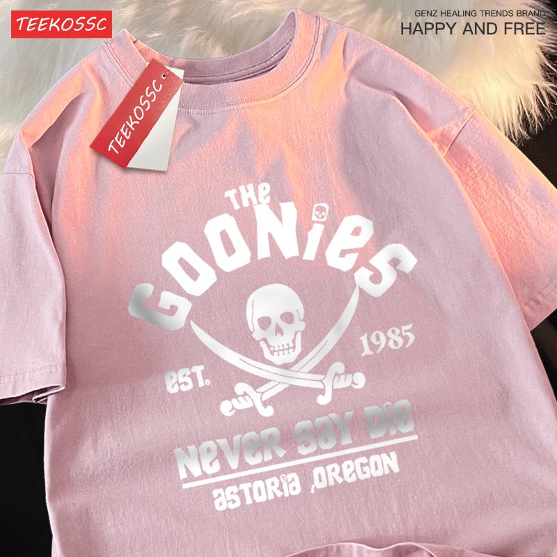 Die Goonies sagen niemals stirb T-Shirts Herren Damen Bequemes Rundhals-T-Shirt Atmungsaktive Baumwoll-T-Shirts Street Locker Partnerlook