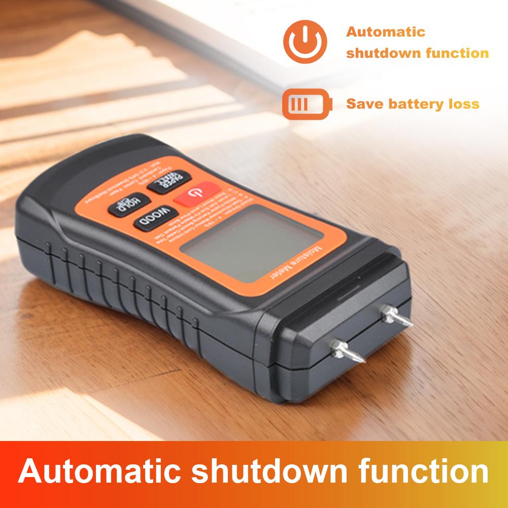 Two Pins Wood Moisture Meter with Temperature Display Digital Paper Humidity Tester Moisture Reader for Lumber Concrete Building