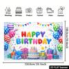 2D Rainbow Happy Birthday Photography Backdrop, Balloon & Gift Box Background