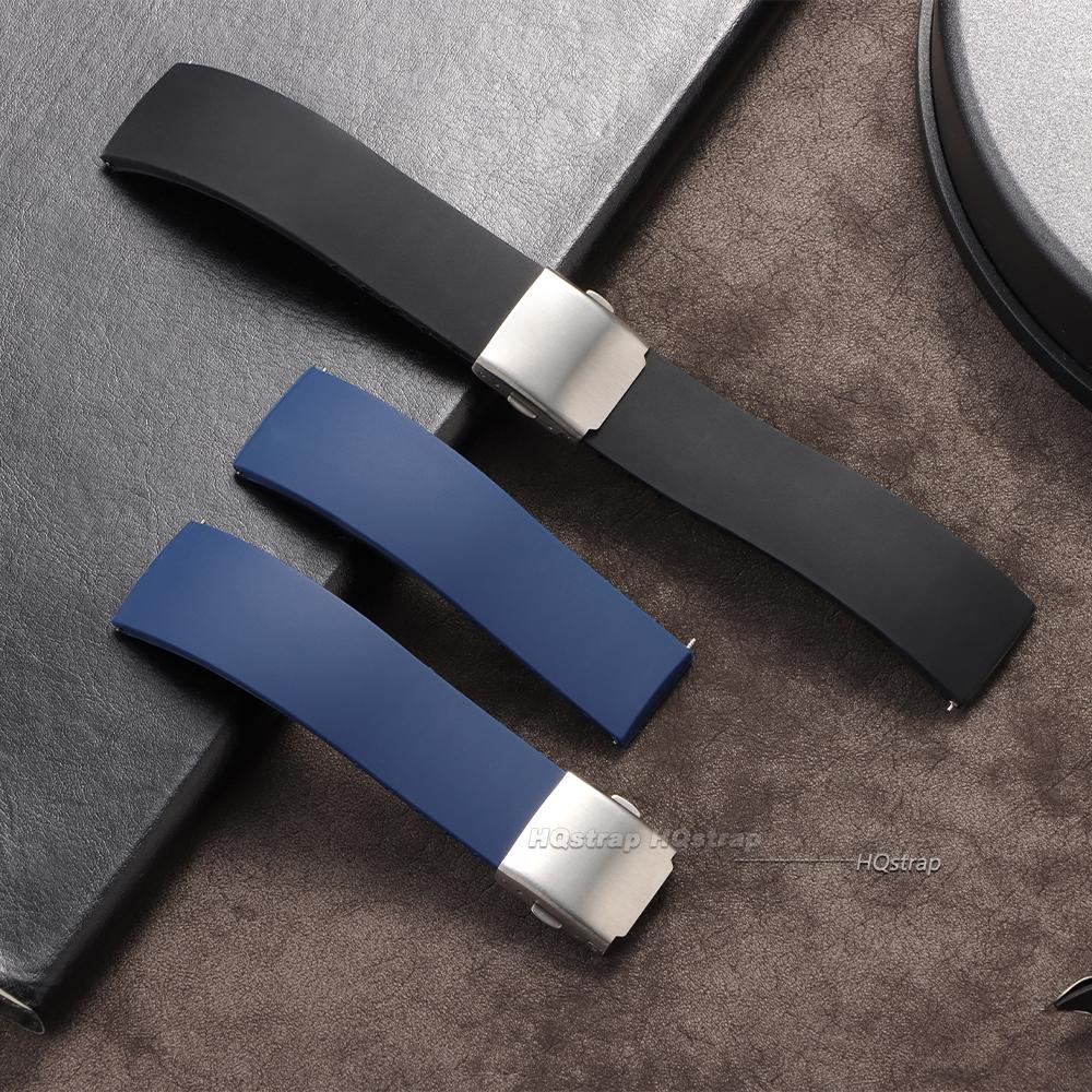 Silicone Rubber Watch Strap Quick Release Band for Seiko Watch Deployment Buckle 18mm 20mm 22mm 24mm Universal Replacement Strap