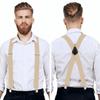 Heavy Duty X-Type Suspenders Solid Color Elastic Pants Braces Adjustable Suspenders Casual Wear