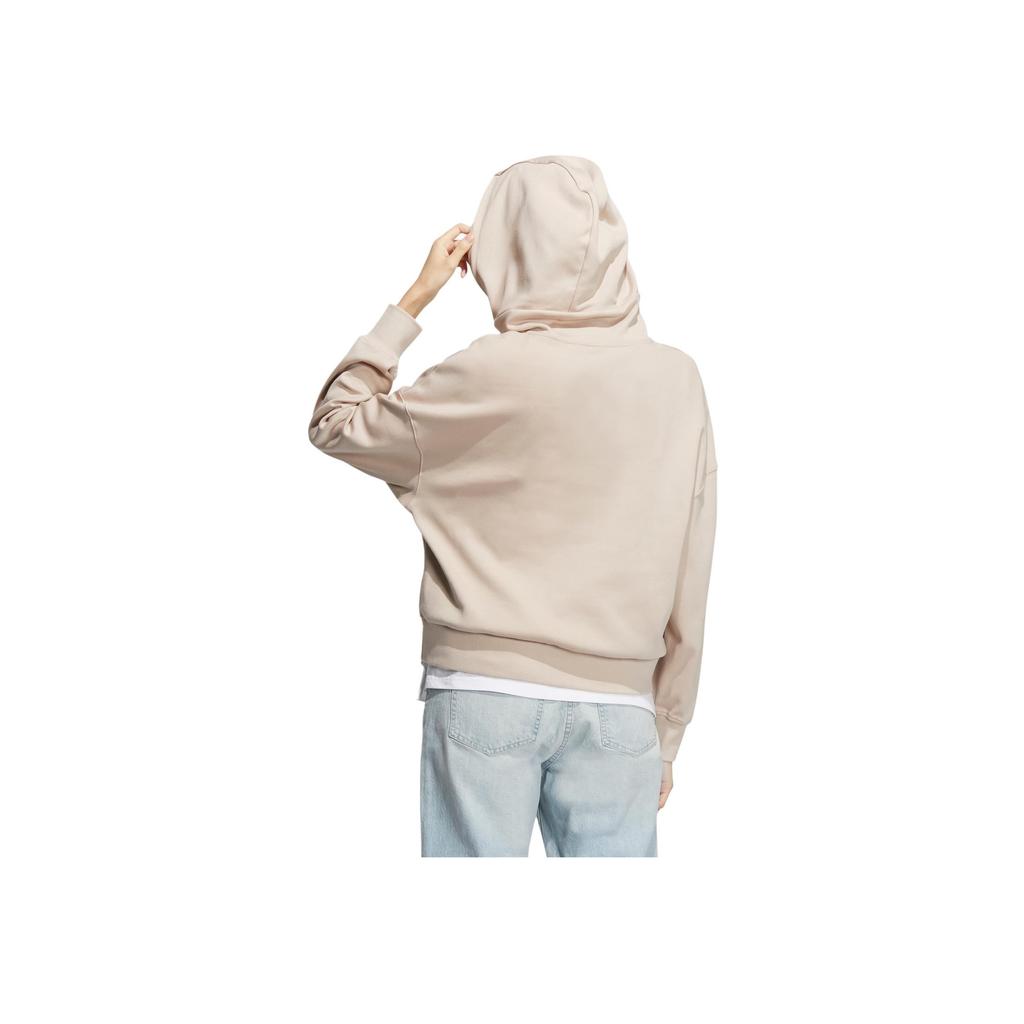 Adidas Brand Logo Embroidered Hoodie Long Sleeve Women Hoodie Apricot HY2831