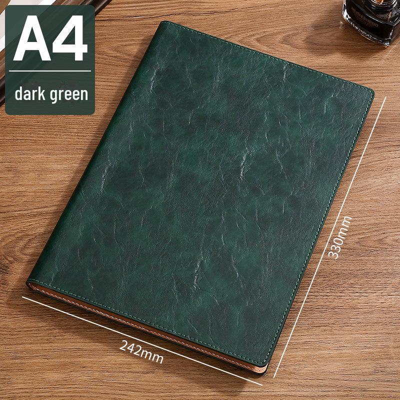 A4 Multi-Function Leather Data Folder with Detachable Notepad