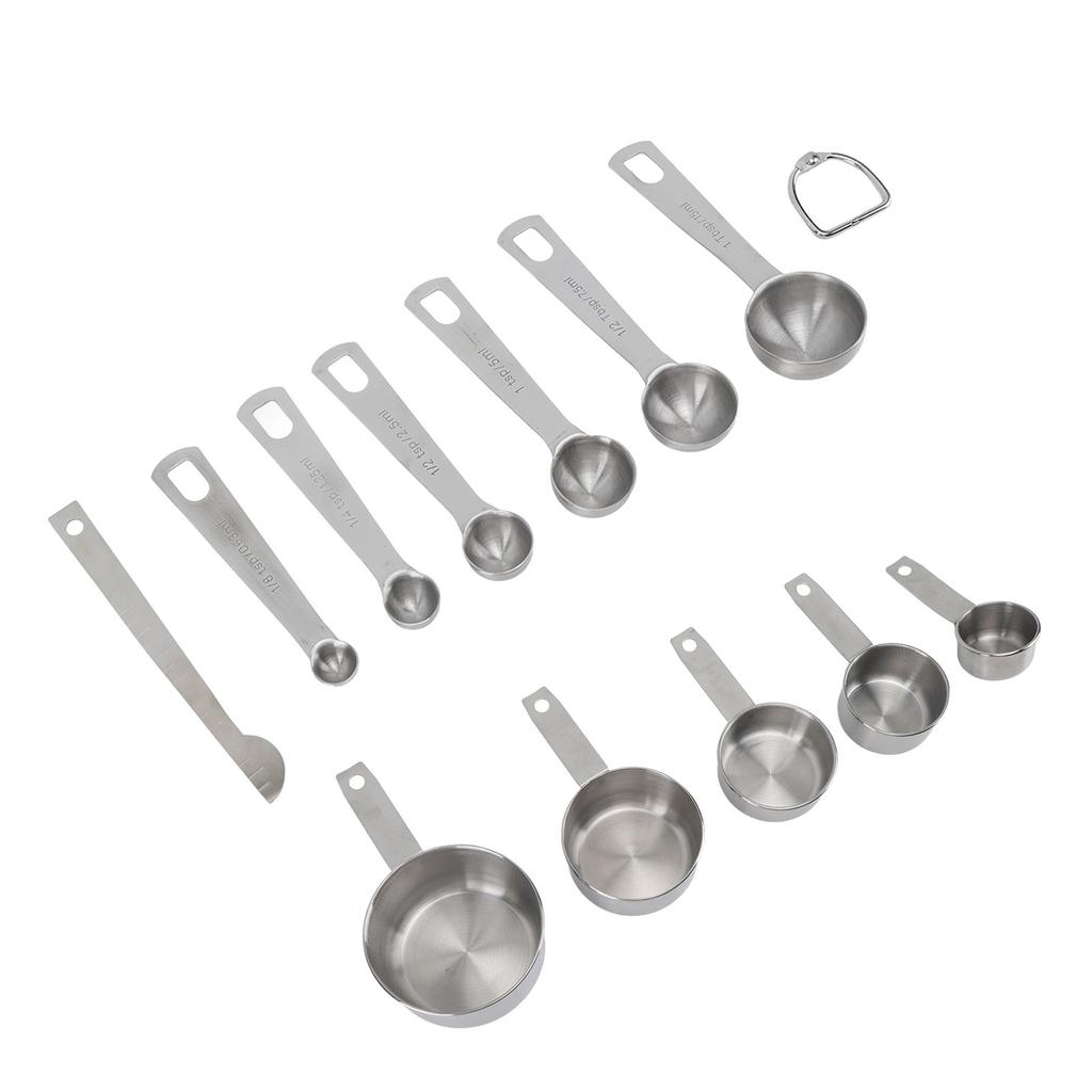12 Pcs Stainless Steel Measuring Cups Spoons Set Kitchen Measuring Tools for Cooking Baking