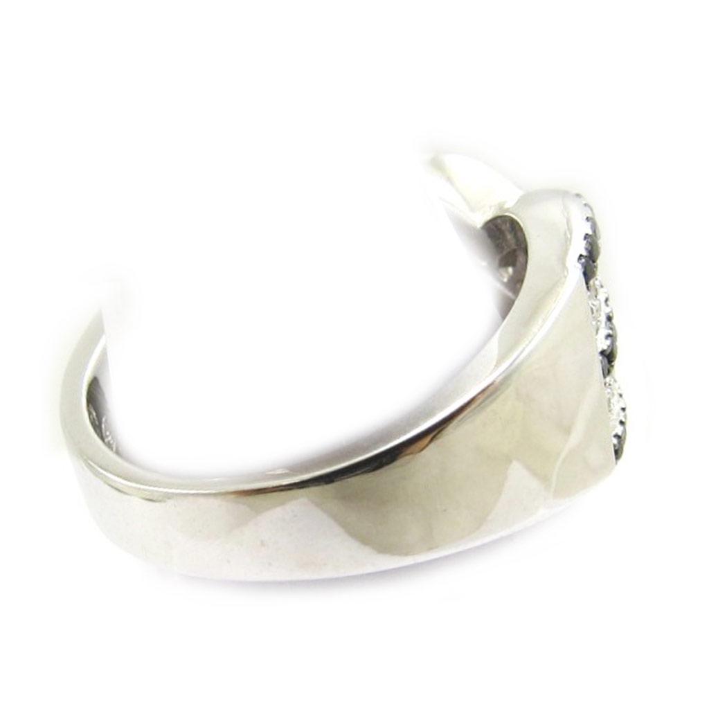 Silver Ring 'Romy' Black White (rhodium) - 10 Mm