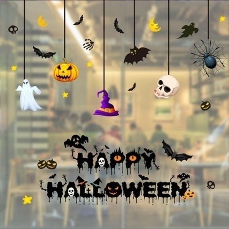 35*50CMFashion Halloween Wall Sticker Art Vinyl Decal Window Home Decor Mural Removable Funny 