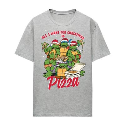 Womens/Ladies All I Want For Christmas Is Pizza Heather T-Shirt