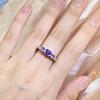 New White Zircon Engagement Promise Ring Rainbow Crystal Multicolor Birthstone Ring Vintage Silver Color Wedding Rings For Women