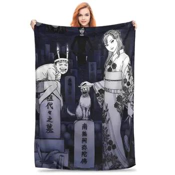 Tomie Junji Ito Pluche Plaid Super Zacht Flanel Bank Bed Kinderontwerp Kwaliteit Sprei Verjaardagscadeau Huistextiel