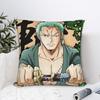 Luffy Anime Zoro Square Pillow Case Anime Cushion Covers Funny Polyester Decorative Throw Pillow Case Cover for Living Room