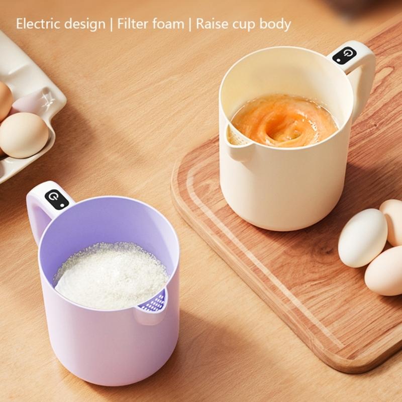 Wireless Electric Mixer Rechargeable Whisk Electric Rice Washer Baking Portable Kitchen Gadget for Cakes and Cookie