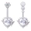 Fashion Butterfly Heart Belly Button Ring Shiny Zircon Navel Piercing Ring For Women Sexy Body Jewelry Accessories Gifts