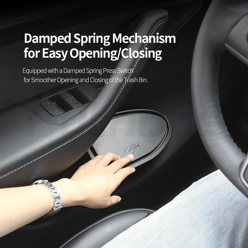 Futope 2pcs Tesla Door Trash Can for Tesla Model Y 2018-2023 Door Storage Box Interior Storage Modification Accessories